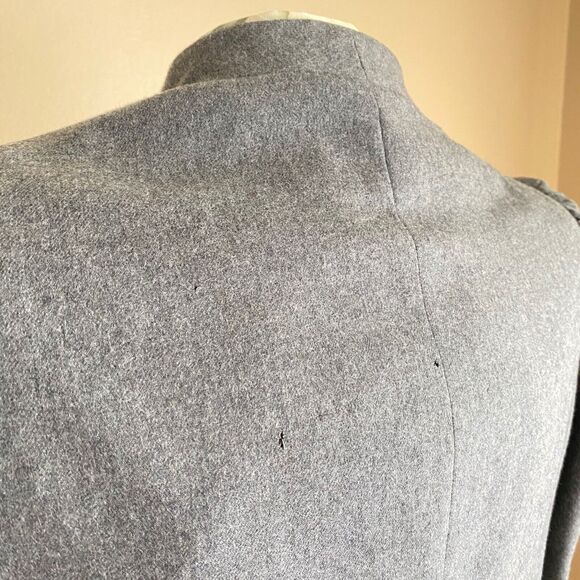 DAMAGED Vintage S Forecaster of Boston Wool Blazer Gray Pleated High Shoulders - Picture 9 of 10